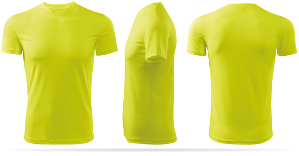 Zestaw 3 sztuk męskich koszulek sportowych - kolor kolor żółty neonowy
