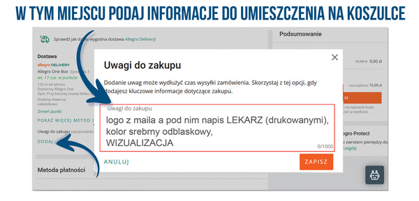 Damska bawełniana koszulka T-shirt z własnym nadrukiem - kolor granatowy