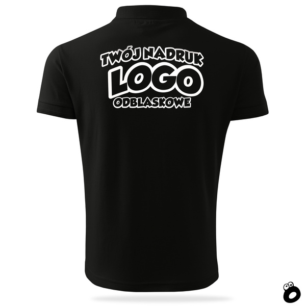 Bawełniana męska koszulka polo z własnym nadrukiem - kolor czarny