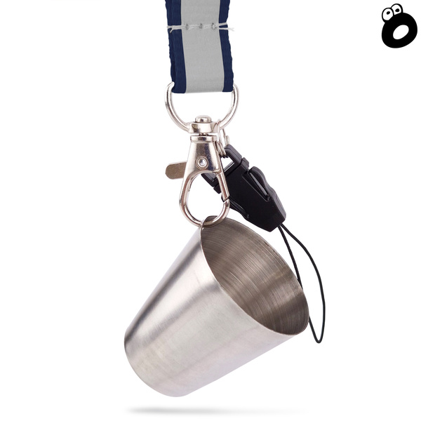 Zestaw imprezowy smycz odblaskowa GRANATOWA z kieliszkiem metalowym