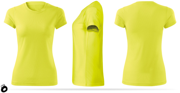 Zestaw 3 funkcyjnych koszulek termoaktywnych damskich - kolor żółty neonowy