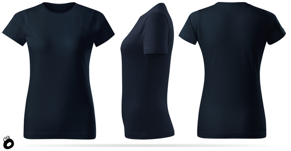 Zestaw 3 sztuk damskich koszulek bawełnianych T-shirt - kolor granatowy