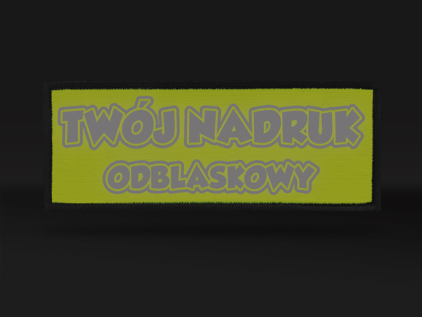 Naszywka odblaskowa z własnym napisem lub logo