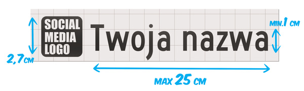 Naklejka z logiem DISCORD i Twoją nazwą social mediów - czarny odblask