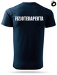 Koszulka męska T-shirt, kolor granatowy nadruk odblaskowy FIZJOTERAPEUTA
