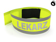 LEKARZ opaska odblaskowa z gumką z nadrukiem żółta neonowa