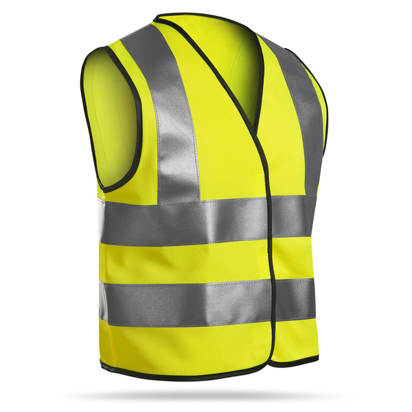 Kamizelka odblaskowa dla dzieci na rower, kolor żółty neonowy, wzrost 116 - 140 cm
