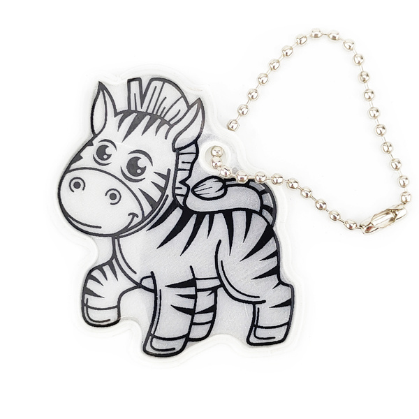 Zawieszka odblaskowa na łańcuszku - ZEBRA