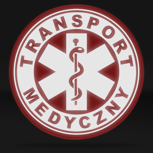 TRANSPORT MEDYCZNY naszywka odblaskowa z eskulapem
