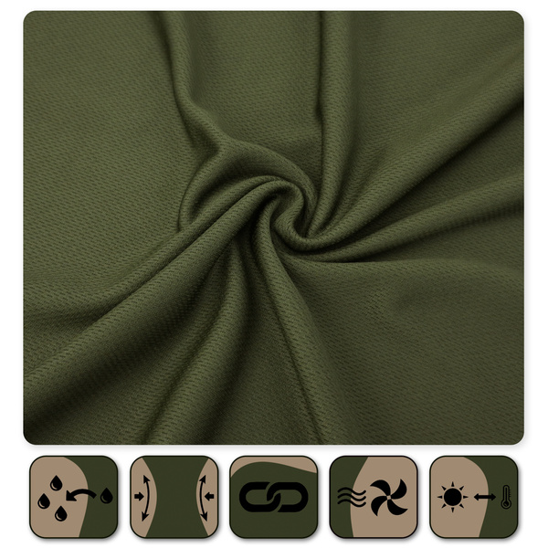 Termoaktywna koszulka outdoorowa z własnym nadrukiem - kolor zieleń wojskowa