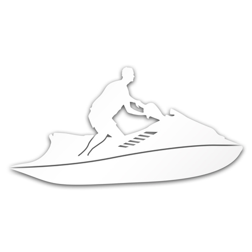 SKUTER WODNY odblaskowa naklejka na auto srebrna