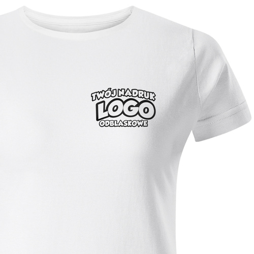 Damska bawełniana koszulka T-shirt z własnym nadrukiem - kolor biały