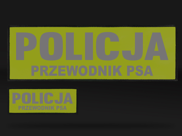 POLICJA PRZEWODNIK PSA zestaw naszywek odblaskowych
