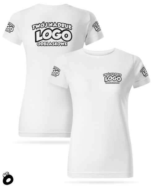 Damska bawełniana koszulka T-shirt z własnym nadrukiem - kolor biały