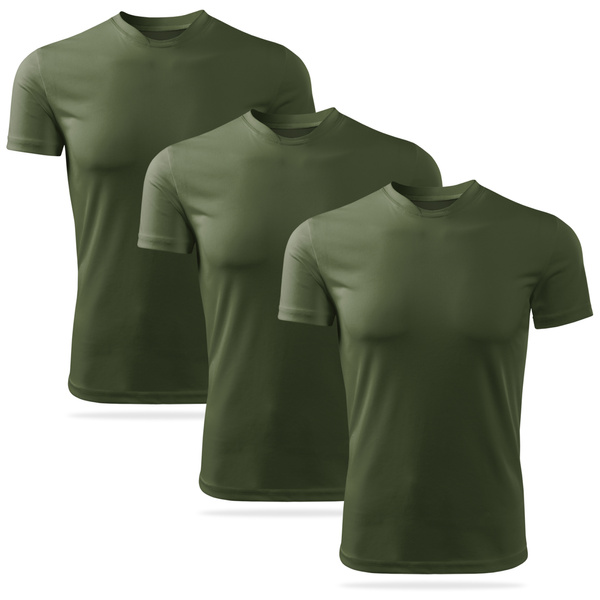 Zestaw 3 sztuk termoaktywnych koszulek męskich kolor khaki