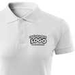 Bawełniana męska koszulka polo z własnym nadrukiem - kolor biały