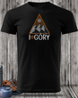 Czarna koszulka T-shirt nadruk KOCHAM GÓRY