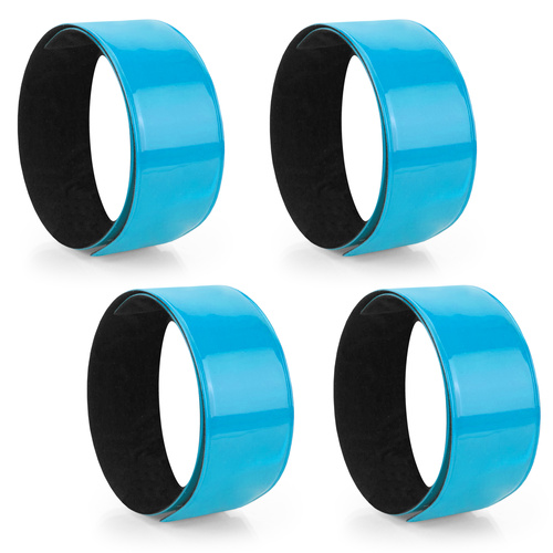 Komplet odblaskowych opasek samozaciskowych - 4 sztuki kolor błękitny