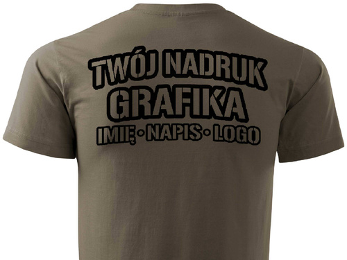 Koszulka T-shirt z własnym nadrukiem - brązowa