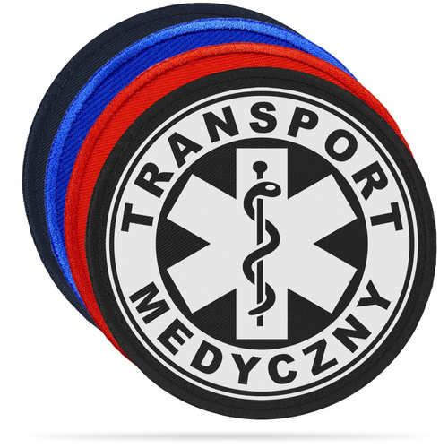 TRANSPORT MEDYCZNY naszywka odblaskowa z eskulapem