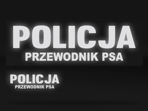 POLICJA PRZEWODNIK PSA zestaw naszywek odblaskowych