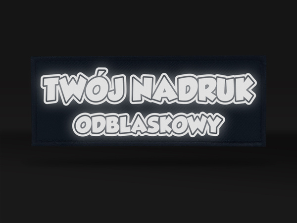 Naszywka odblaskowa z własnym napisem lub logo