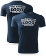 Granatowa męska koszulka termoaktywna z własnym nadrukiem