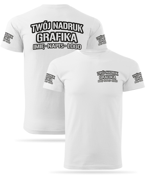 Biała męska koszulka T-shirt z własnym nadrukiem 