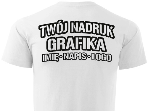 Koszulka T-shirt z własnym nadrukiem - biała