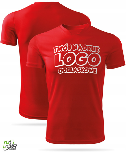 Czerwona męska koszulka termoaktywna z własnym nadrukiem