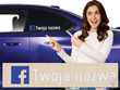 Naklejka z logiem FACEBOOK i Twoją nazwą social mediów