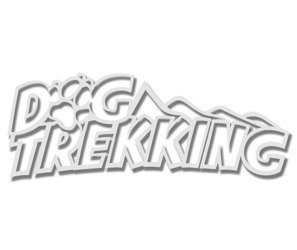 DOG TREKKING odblaskowa naklejka na auto srebrna