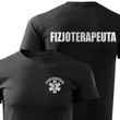 Koszulka męska T-shirt, kolor czarny nadruk odblaskowy FIZJOTERAPEUTA