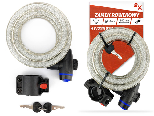 Blokada rowerowa z uchwytem 2K - 15x1800 mm - przeźroczysta