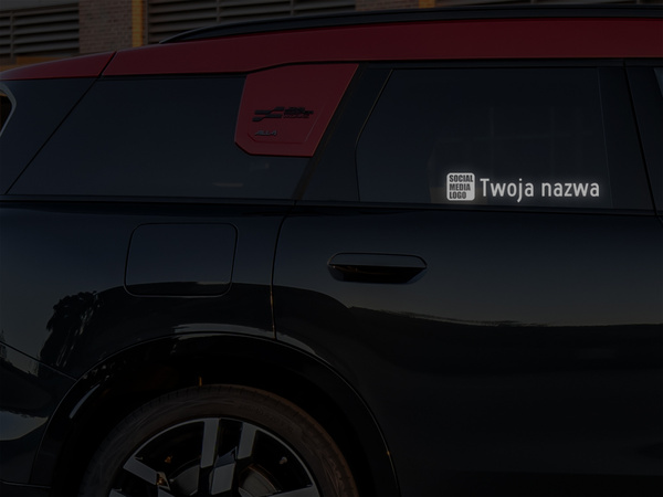 Naklejka z logiem KICK i Twoją nazwą social mediów - czarny odblask