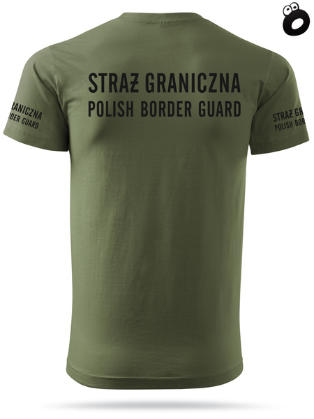 Koszulka męska T-shirt nadruk STRAŻ GRANICZNA - POLISH BORDER GUARD - khaki