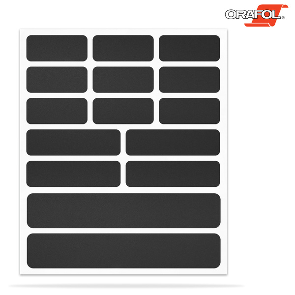 Komplet 15 naklejek odblaskowych - kolor czarny
