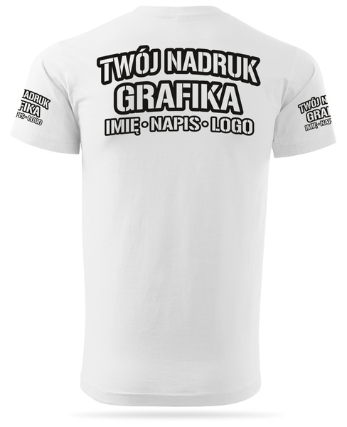 Biała męska koszulka T-shirt z własnym nadrukiem 