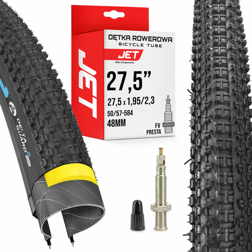 Opona rowerowa MTB - BlackOne 27,5x2,10 + dętka JET zawór Presta