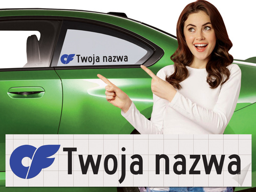 Naklejka z logiem ONLY FANS i Twoją nazwą social mediów - czarny odblask