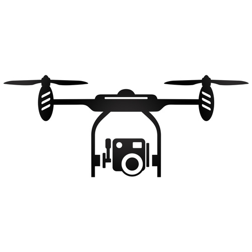 DRON 1 odblaskowa naklejka na auto czarna