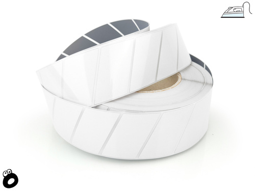 Odblaskowa taśma do wprasowania srebrna skos szeroki 5 cm / 2 mb.