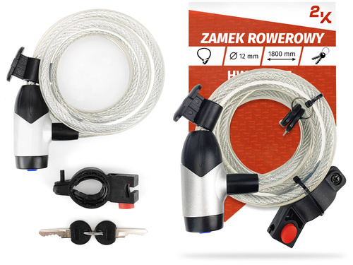 Blokada rowerowa z uchwytem 2K -12x1800 mm - przeźroczysta