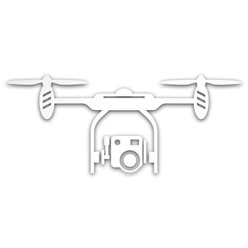 DRON 1 odblaskowa naklejka na auto srebrna