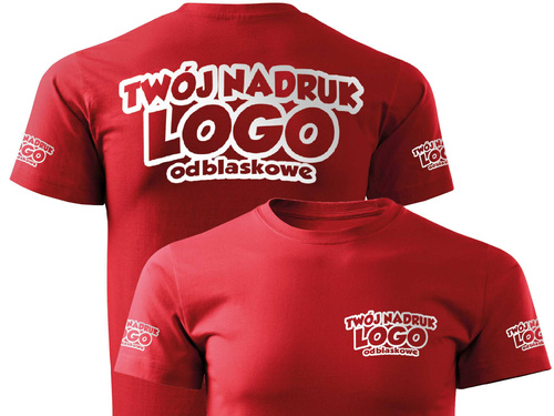 Czerwona męska koszulka T-shirt z własnym nadrukiem