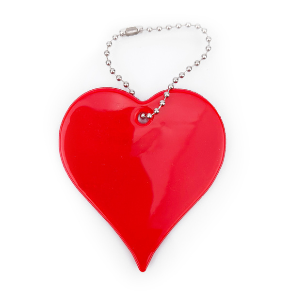 Zawieszka odblaskowa na łańcuszku - SERCE CZERWONE