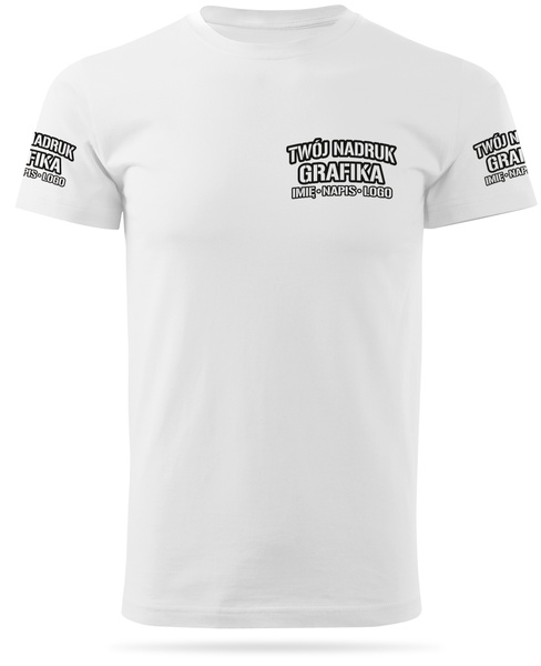 Biała męska koszulka T-shirt z własnym nadrukiem 