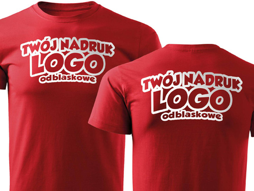 Czerwona męska koszulka T-shirt z własnym nadrukiem