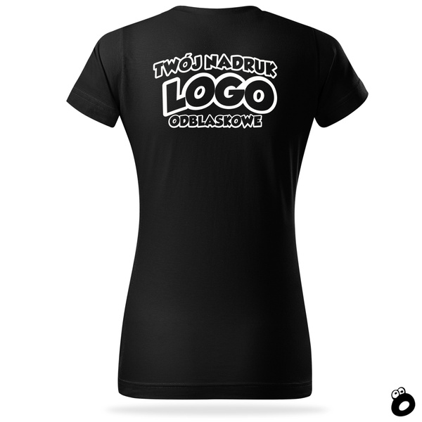Damska bawełniana koszulka T-shirt z własnym nadrukiem - kolor czarny