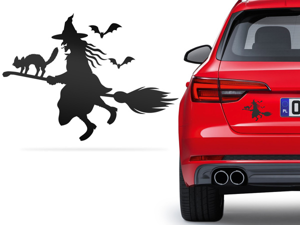 WIEDŹMA odblaskowa naklejka - czarna